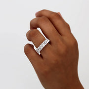 Radiant Shaped Moissanite Full Eternity Style Wedding Band Mapple Gems